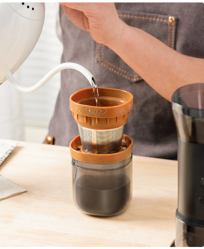 Rejse-Kaffe Bundle: Elektrisk Kaffekværn & Tragt – Friskmalet Barista-Kaffe Overalt